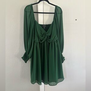 ELOQUII Hunter Green Twisted Bodice Mini Dress in size 20 worn once